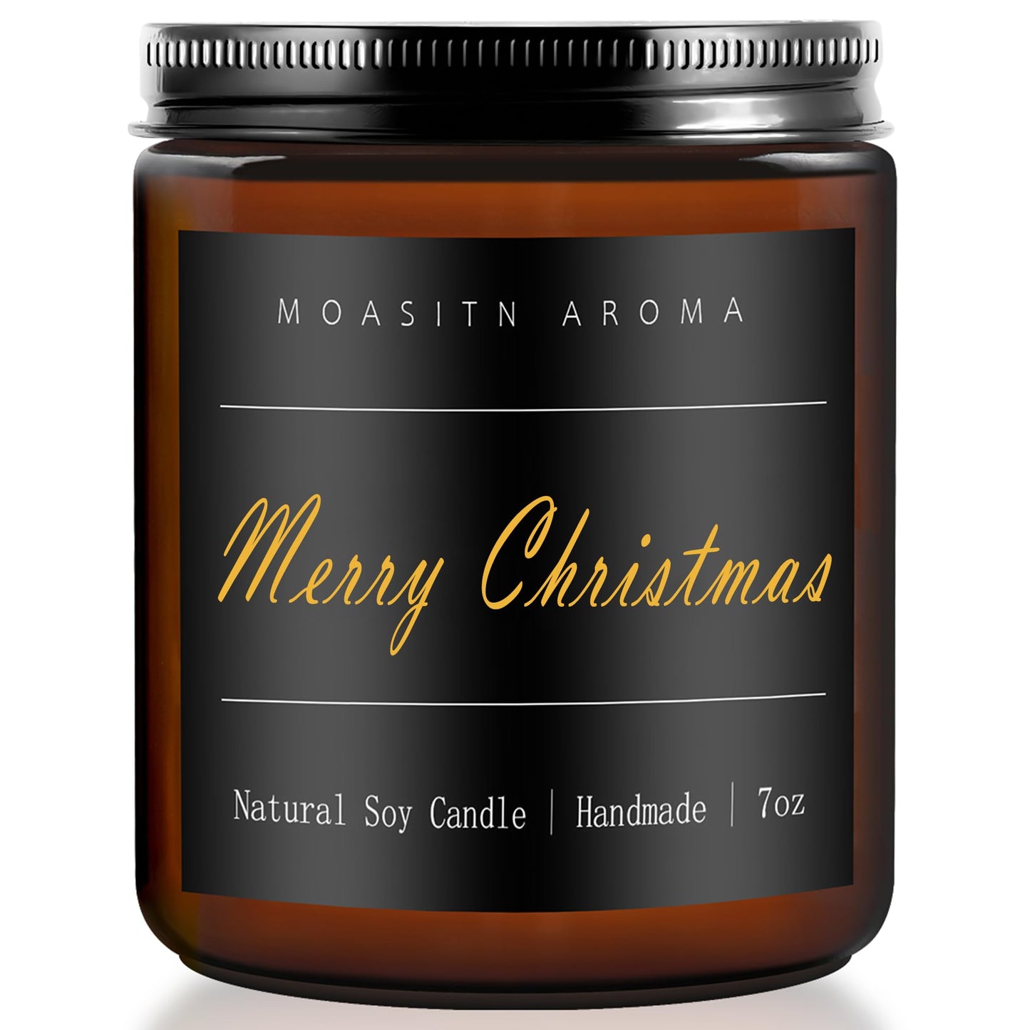 MOASITN Merry Christmas Scented Candles for Home|Cardamom,Cinnamon,Orange Scented Natural Soy Candle|Women,Men Jar Candel for Christmas,Winter,Relaxing|Longlasting Aromatherapy Candle|7oz
