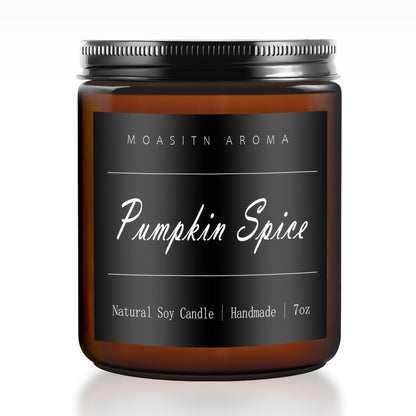 MOASITN Pumpkin Spice Soy Candle - 7oz Jar | Handmade Long-Lasting Aromatherapy for Home, Halloween & Birthday Gifts