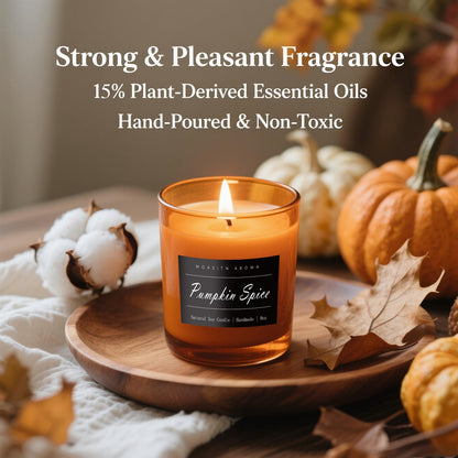 MOASITN Pumpkin Spice Soy Candle 9oz – Handmade Large Luxurious Aromatherapy Jar