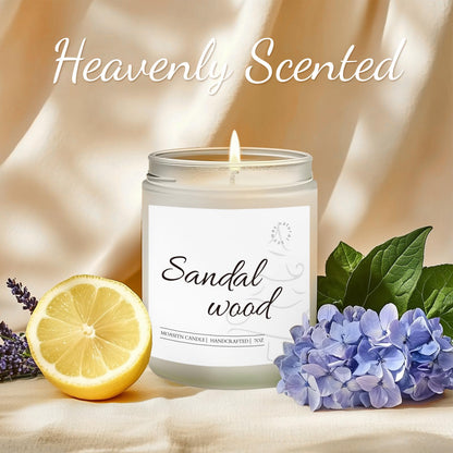 MOASITN Sandalwood Scented Candle – Cedar, Musk Soy Jar Candle 7oz | Handmade Aromatherapy Gift