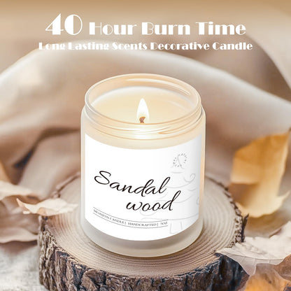 MOASITN Sandalwood Scented Candle – Cedar, Musk Soy Jar Candle 7oz | Handmade Aromatherapy Gift