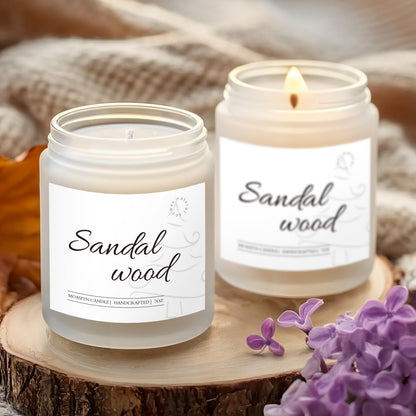 MOASITN Sandalwood Scented Candle – Cedar, Musk Soy Jar Candle 7oz | Handmade Aromatherapy Gift