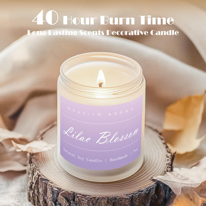 MOASITN Lilac Blossom Spring Soy Candle - 7oz | Lavender, Lilac & Lemon Scented Aromatherapy Jar Candle