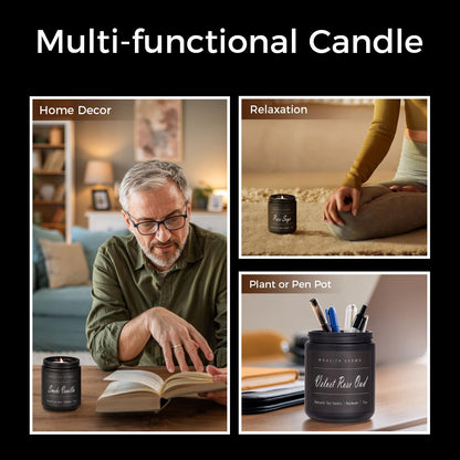 MOASITN Velvet Rose Oud Soy Candle – Handmade 7oz Aromatherapy Jar Candle | Long-Lasting Gift for Men & Women