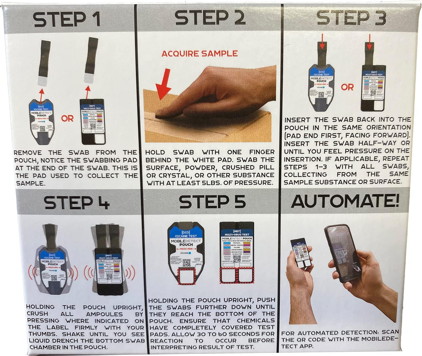 MobileDetect Pouch: Multi-Drug Detection Kit - Rapid Surface Test