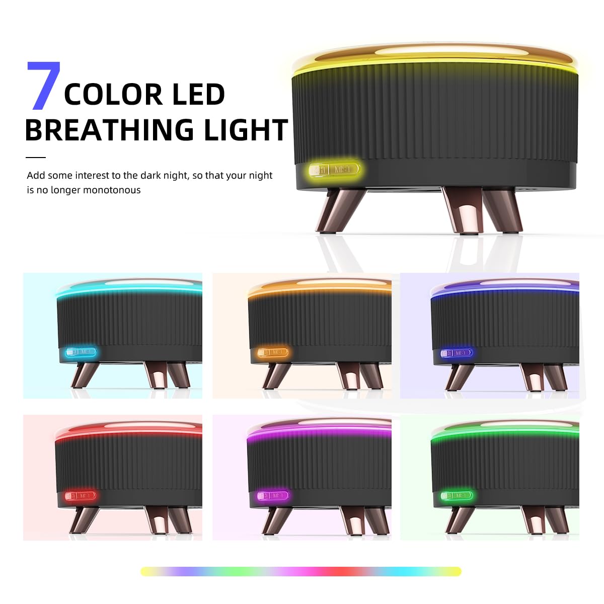 500ML Ultrasonic Essential Oil Diffuser with Remote – 7-Color Night Lights