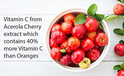 Modern Organics Vitamin C 500mg | Whole Food Acerola Vitamin C + 23 Organic Fruits | 60 Vegan Capsules