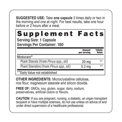 Moducare Daily Immune Support - Plant Sterols & Sterolins, 180 Vegetarian Capsules