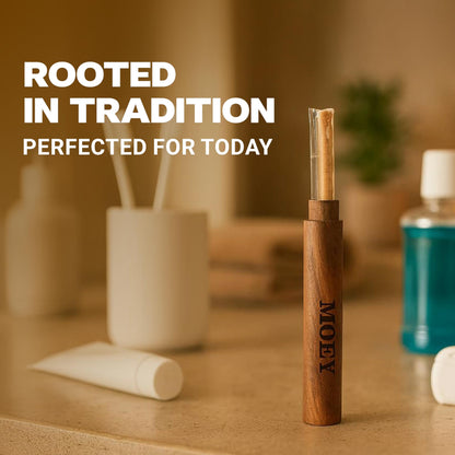 MOEY Miswak Stick with Wooden Holder – Salvadora Persica, Whitens Teeth
