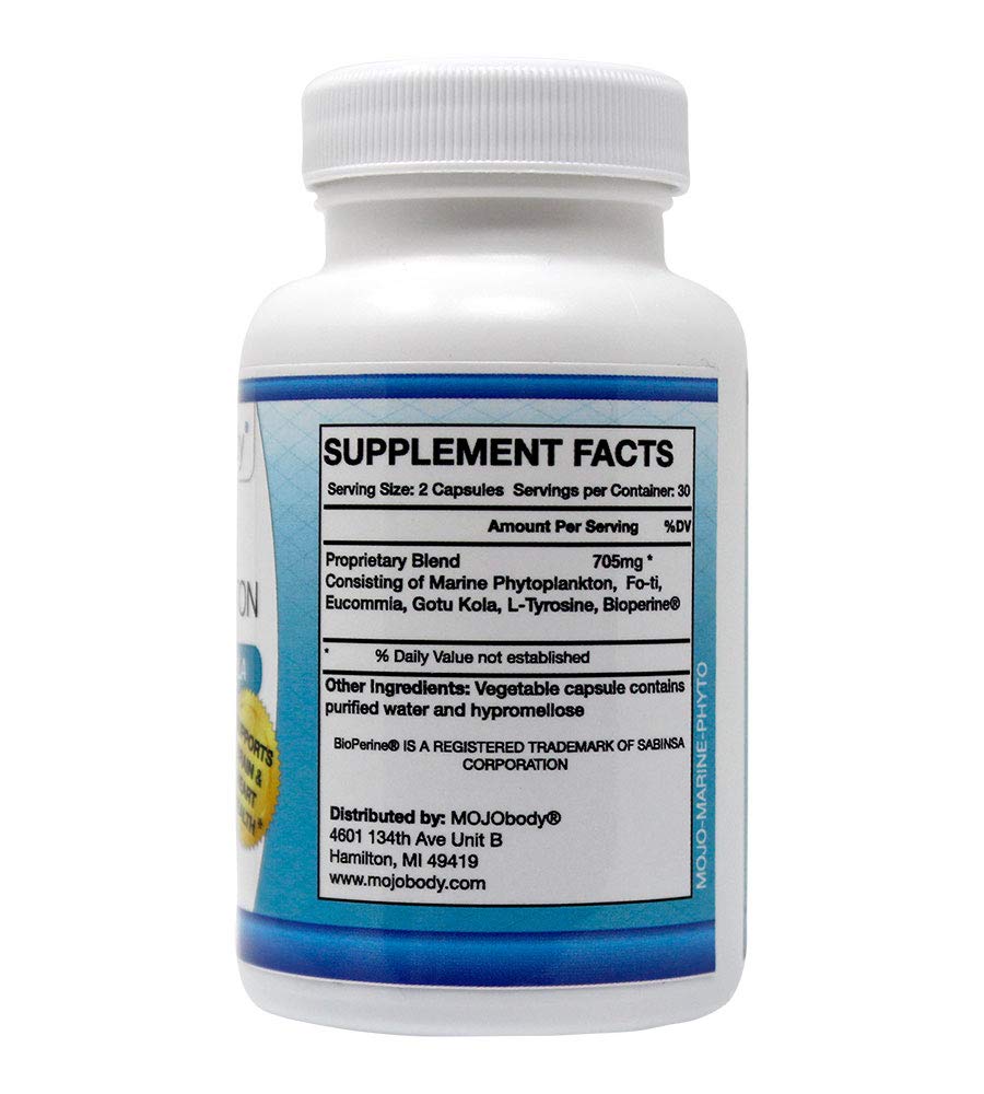 MOJObody Freeze Dried Marine Phytoplankton – Supports Brain & Heart Health | 60 Capsules