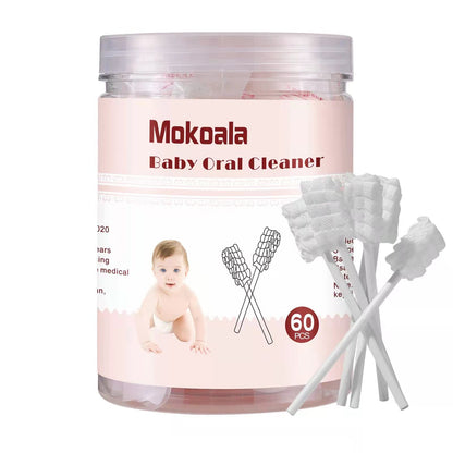 Mokoala 60Pcs Baby Tongue Cleaner & Disposable Infant Mouth Cleaner - Safe Care for 0-36 Months