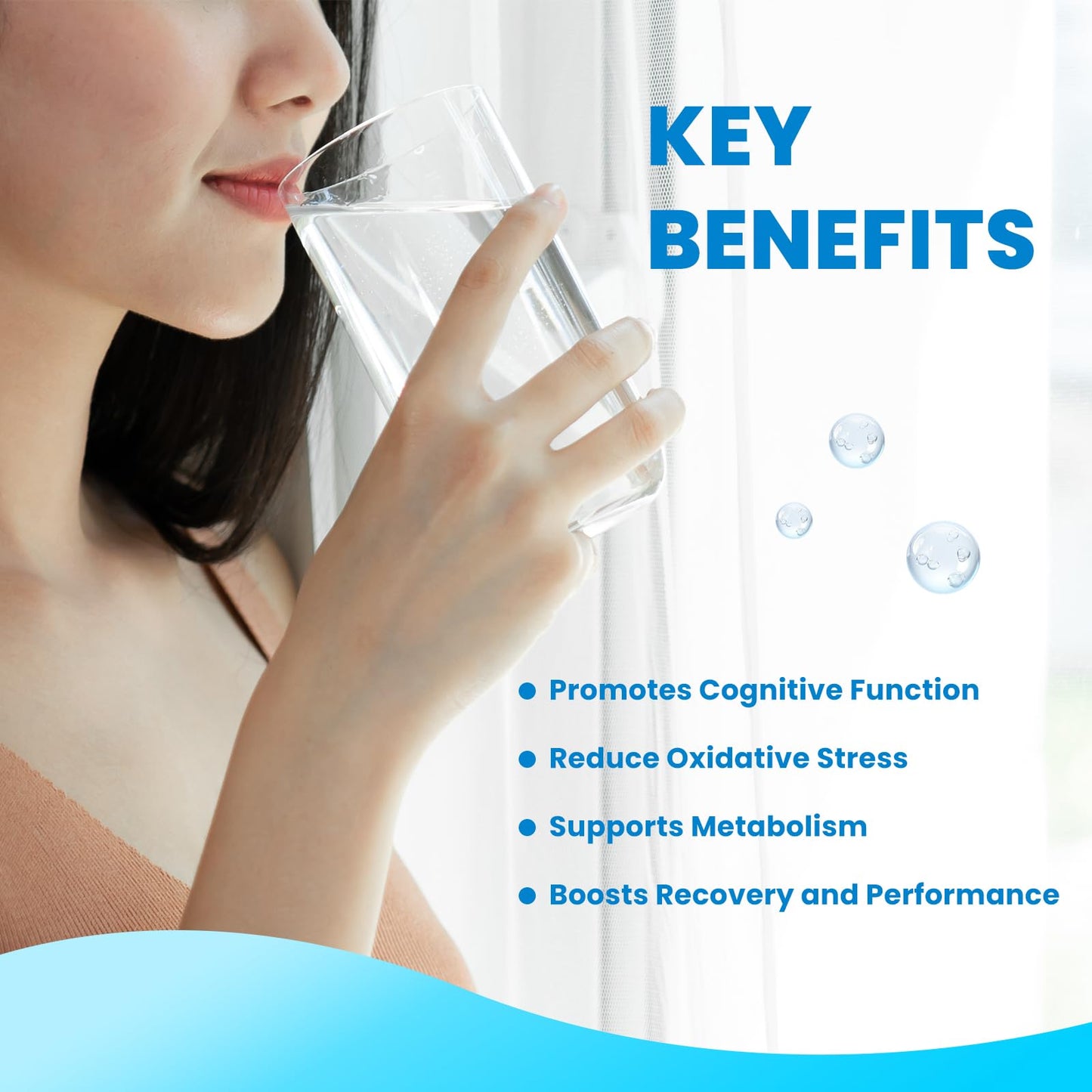 Molecular Hydrogen Tablets – 8 PPM H2 for Drinking Water, Magnesium-Infused H2 Supplement, Cognitive & Athletic Support, Brain Health, 120 Counts