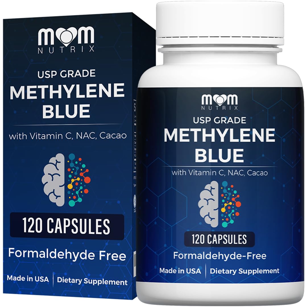 MOM NUTRIX Methylene Blue Capsules — Formaldehyde-Free, Made in USA, 120 Capsules