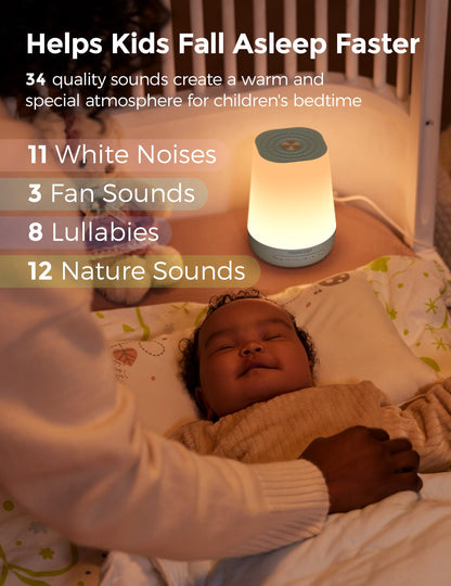 Momcozy Baby Sound Machine with Night Light — 34 Soothing Sounds & App Control (Green)