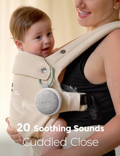 Momcozy Portable Sound Machine with Night Light – 20 Soothing Sounds, USB-C Battery, Stroller Clip