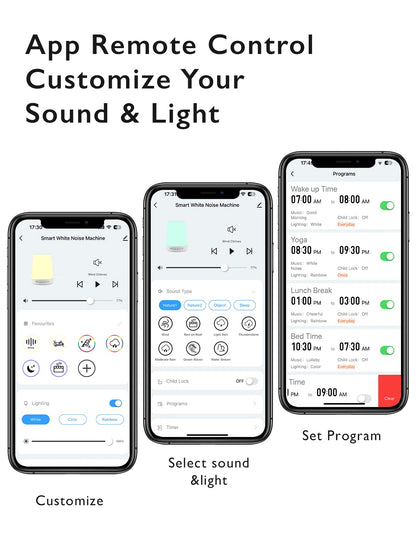 Momcozy Baby Sound Machine with Night Light | 34 Sounds, App Remote, Sleep Trainer (Blue)
