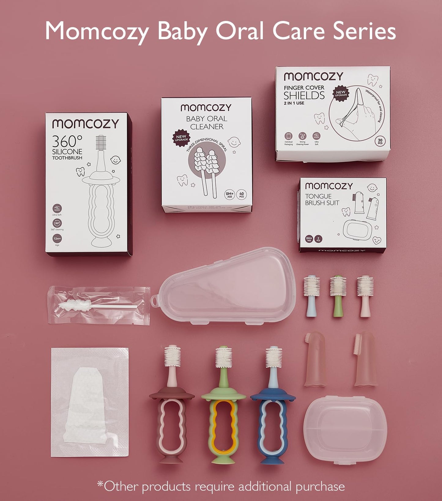 Momcozy Baby Toothbrush – Toddler 1-2 & 6-12 Months Infant Toothbrush, Blue