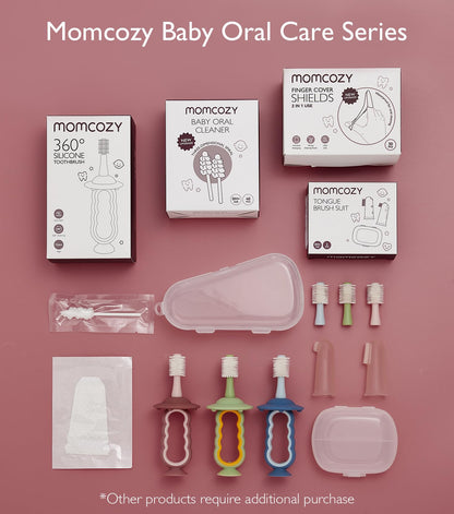 Momcozy Silicone Finger Toothbrush for Baby – 2 Pack Teething & Training