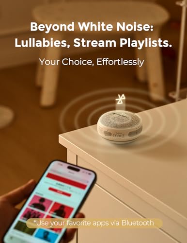 Momcozy Portable Sound Machine with Night Light – 20 Soothing Sounds, USB-C Battery, Stroller Clip