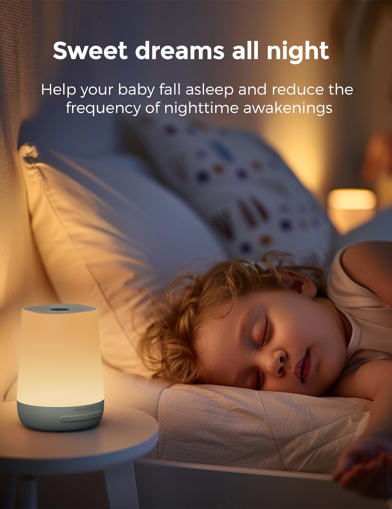 Momcozy Baby Sound Machine with Night Light — 34 Soothing Sounds & App Control (Green)