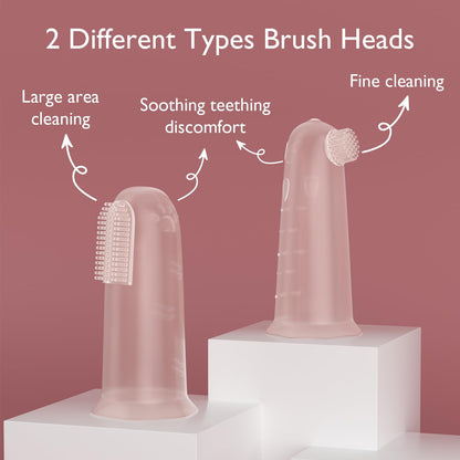Momcozy Silicone Finger Toothbrush for Baby – 2 Pack Teething & Training