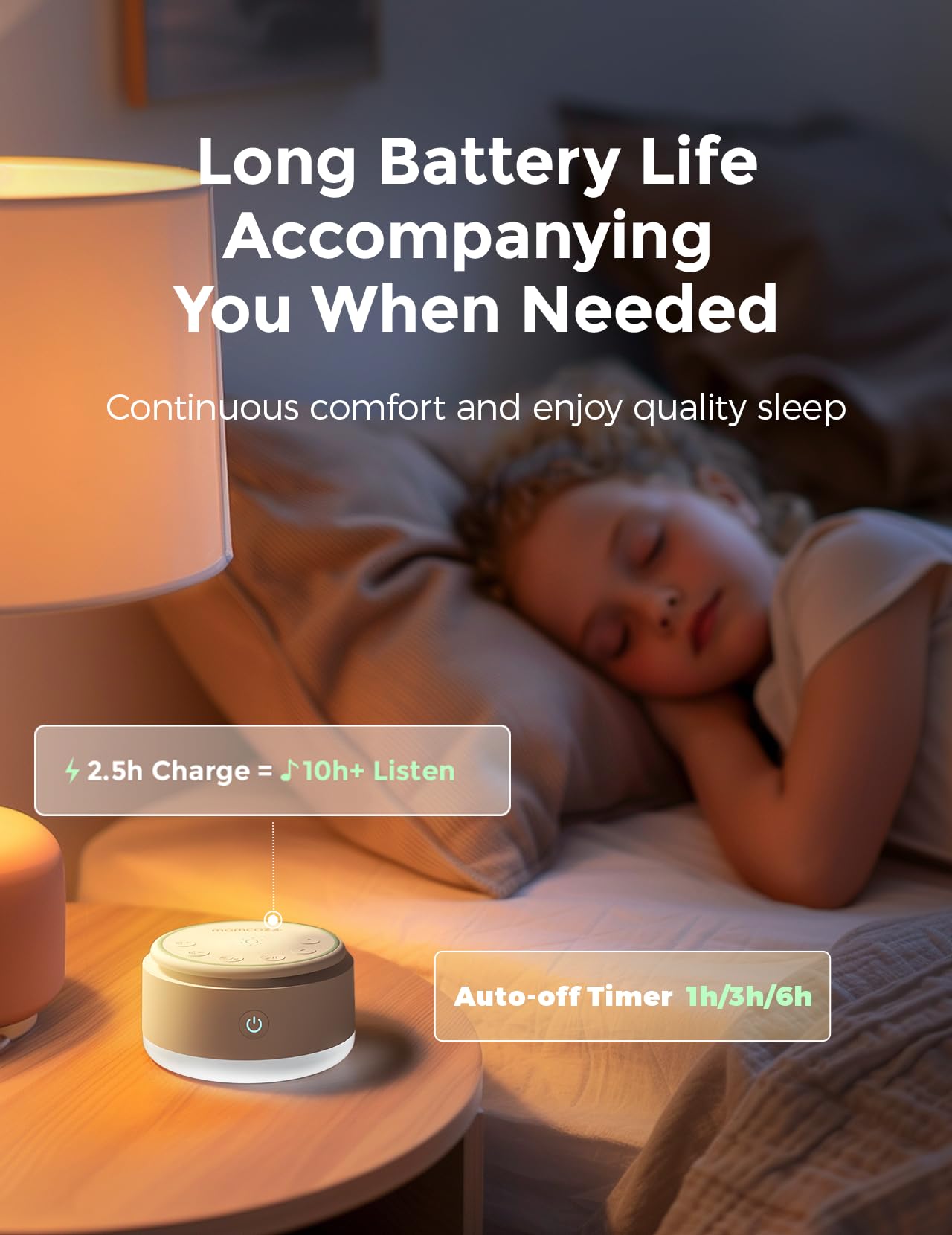Momcozy Sound Machine for Baby | Portable White Noise with Night Light & 20 Sleep Sounds