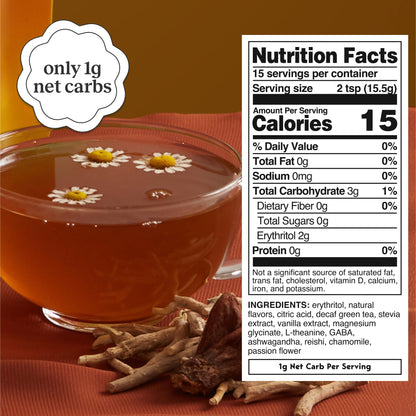 Moment Sleep Tea (SHARK TANK) | Vanilla Chamomile | Melatonin Alternative | 0 Sugar | Low Calorie | 0 Caffeine | Mushroom Drink | Adaptogens, Reishi, GABA, Magnesium, Chamomile | Keto | 15 Servings
