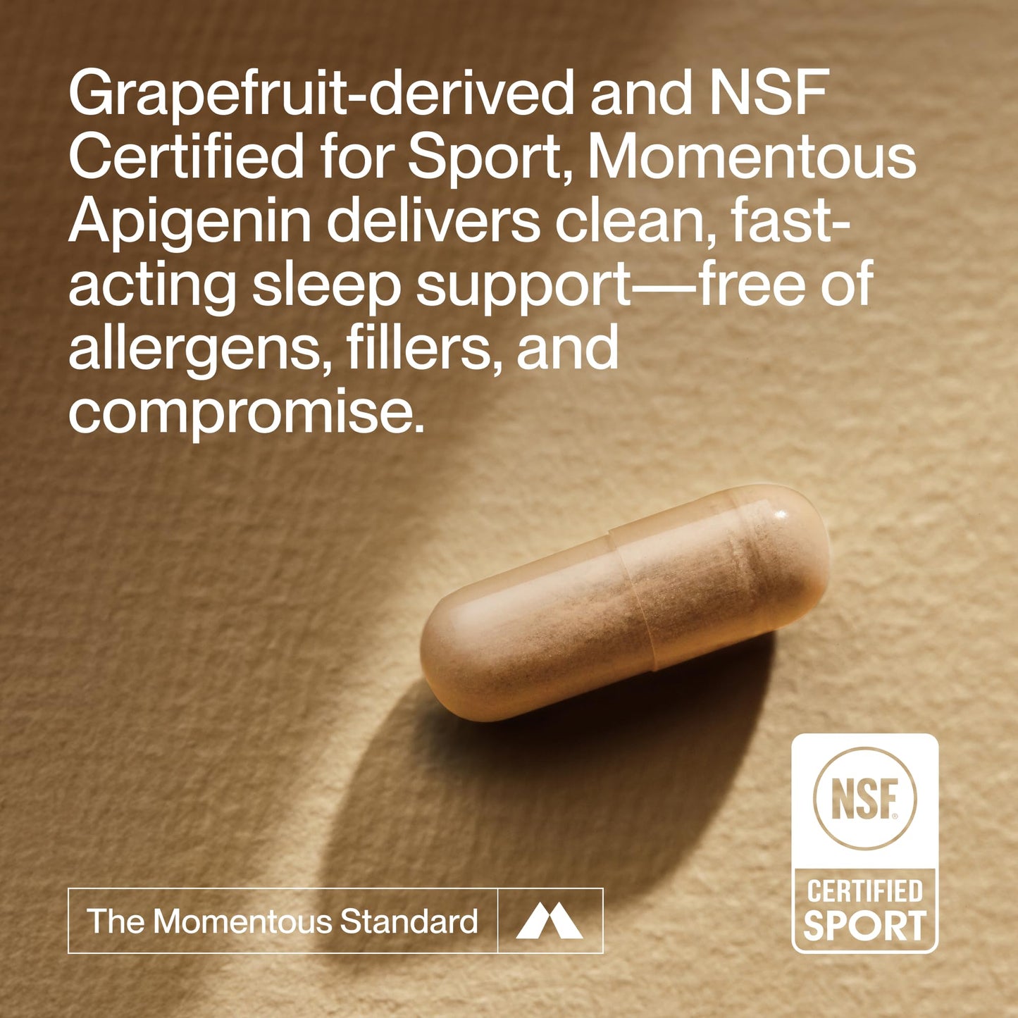 Momentous Apigenin Supplement - 50 mg per Capsule | NSF Certified for Sport | 60-Count