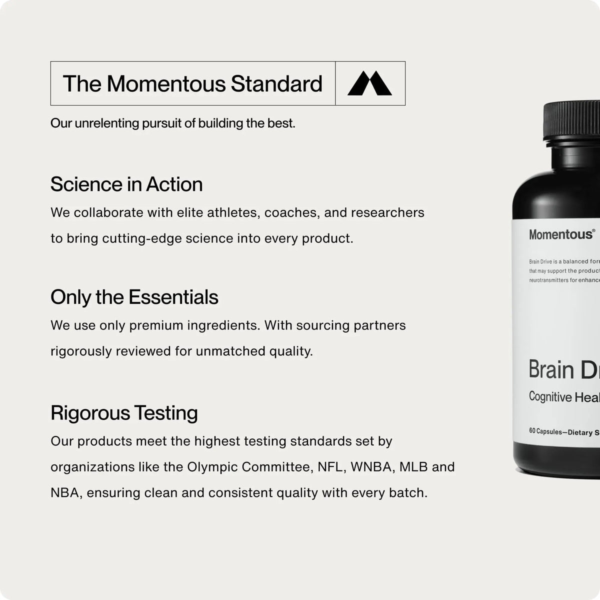 Momentous Brain Drive Nootropic Supplement | Focus & Memory Support | NSF Certified for Sport | 30 Servings BritishVita | Premium UK Vitamins & Wellness Supplements