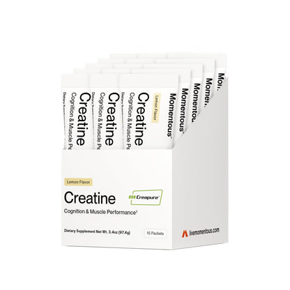 Momentous Lemon Creatine Monohydrate Powder | Creapure Creatine | NSF Certified for Sport | 6.49 g/Serving | 15 Servings