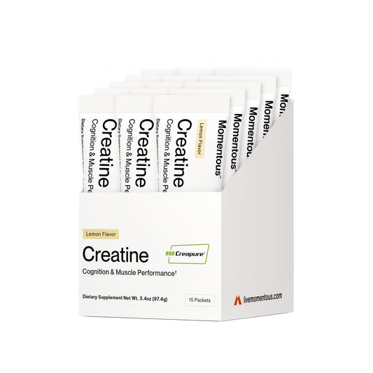 Momentous Lemon Creatine Monohydrate Powder | Creapure Creatine | NSF Certified for Sport | 6.49 g/Serving | 15 Servings BritishVita | Premium UK Vitamins & Wellness Supplements