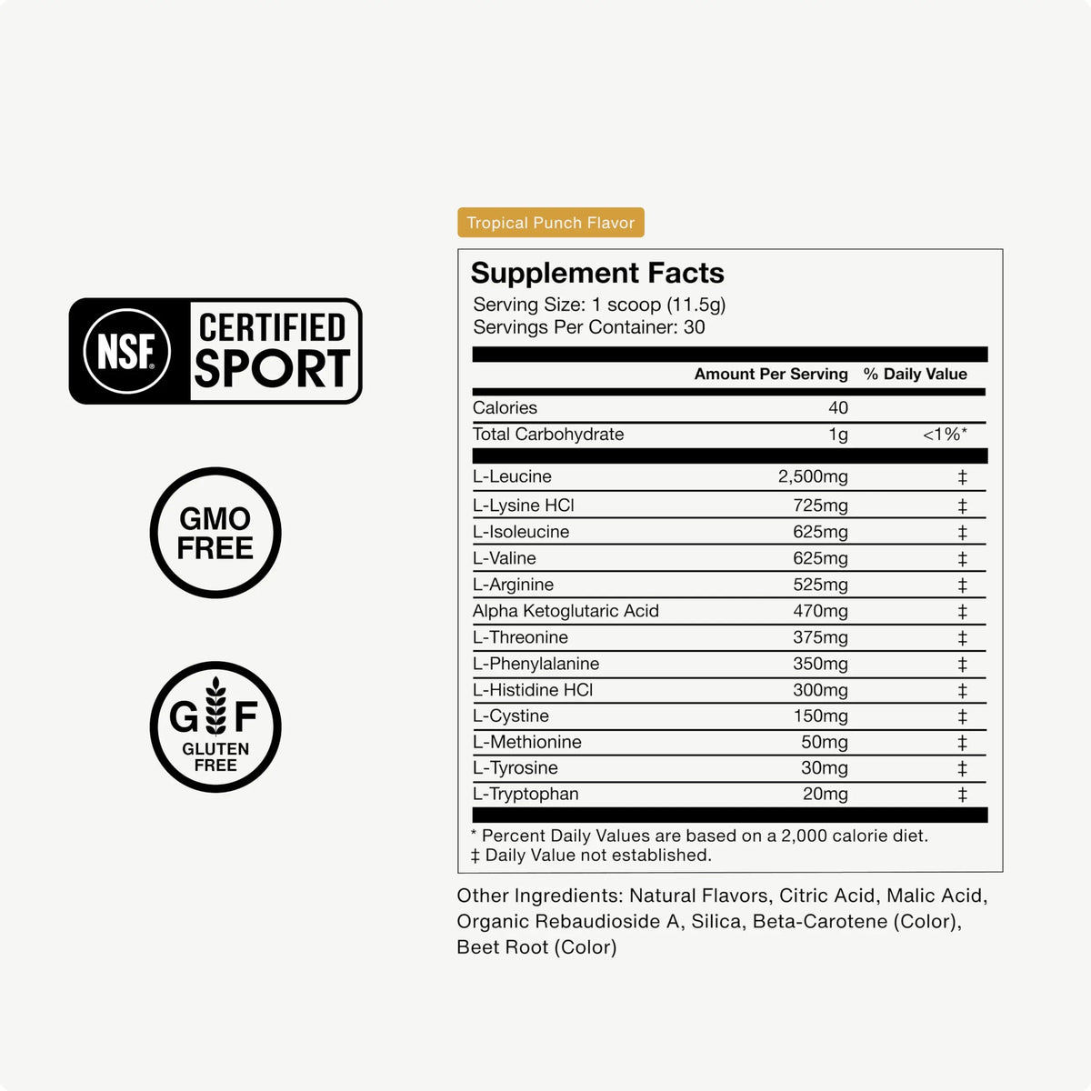Momentous Vital Aminos Powder – 13 Amino Acids (EAAs + extras) | BCAA & EAA | Tropical Punch | NSF Certified for Sport | GMO & Gluten-Free | 30 Servings BritishVita | Premium UK Vitamins & Wellness Supplements
