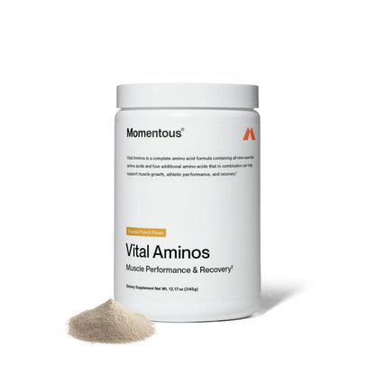 Momentous Vital Aminos Powder – 13 Amino Acids (EAAs + extras) | BCAA & EAA | Tropical Punch | NSF Certified for Sport | GMO & Gluten-Free | 30 Servings BritishVita | Premium UK Vitamins & Wellness Supplements