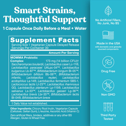 Momma Prenatal Probiotics – Gut Health for Mom & Baby | Pregnancy & Nursing