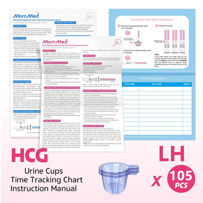 MomMed Ovulation Test Strips | 105 LH Kit with Collection Cups | Home Testing