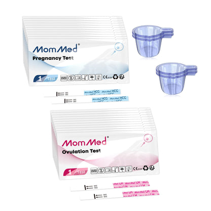 MomMed Ovulation Predictor Kit (HCG25-LH100) – 25 Pregnancy Tests & 100 Ovulation Tests