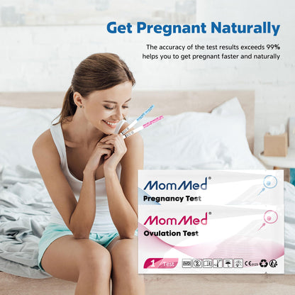 MomMed Ovulation Predictor Kit (HCG25-LH100) – 25 Pregnancy Tests & 100 Ovulation Tests