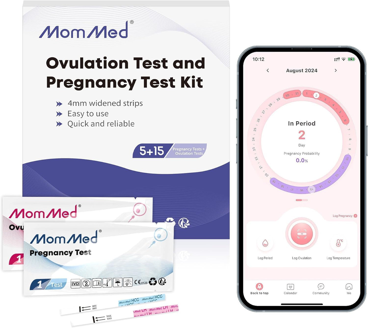 MomMed Ovulation & Pregnancy Test Strips Combo Kit – 20 Count