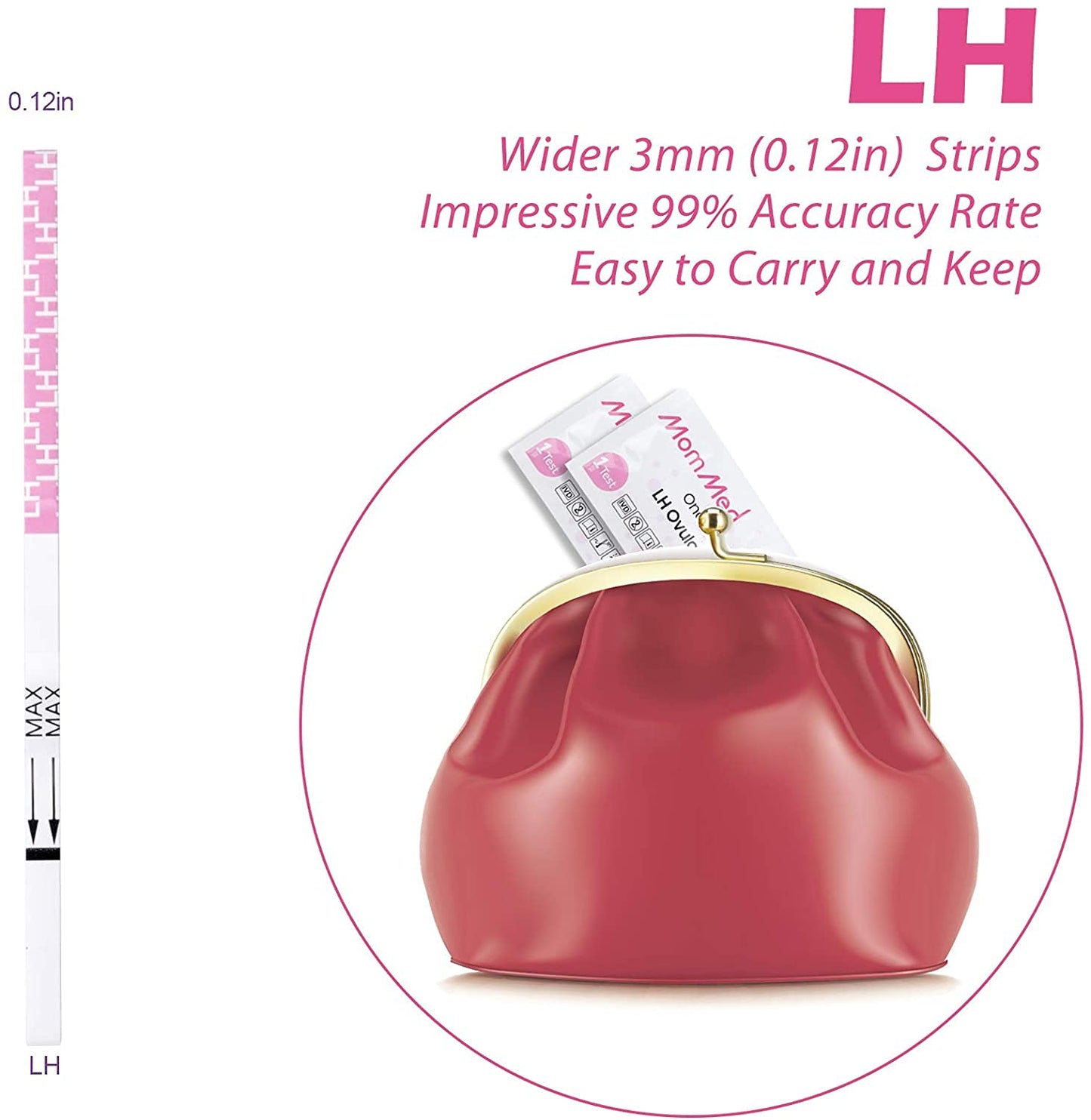 MomMed LH60 Ovulation Test Strips with 60 Cups - Reliable LH Surge Kit