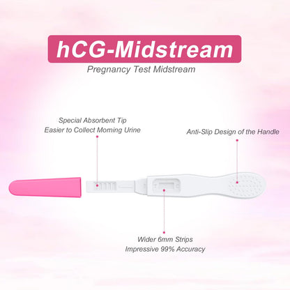 MomMed Pregnancy Test - 5 HCG Midstream, Early Detection, High Sensitivity