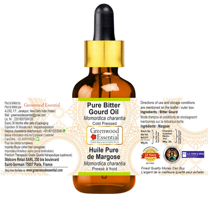 Greenwood Bitter Gourd Oil (Momordica charantia) 5ml – Cold-Pressed & Undiluted