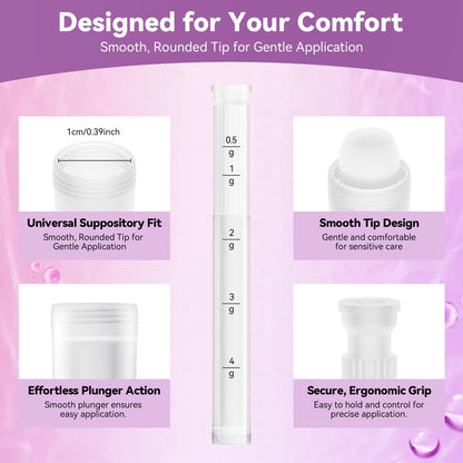 Momsnug Disposable Vaginal Gel Applicators with Dosage Markings – 20 Pack