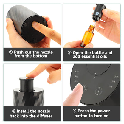 Moncer Waterless Diffuser for Essential Oil, 100ml Aromatherapy Atomizing Diffuser for Home Car Office