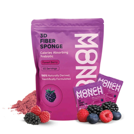 Monch Monch Calorie Absorbing Fiber Sponge – Forest Berry, 60 Ct – Vegan Konjac Gum + Prebiotic Fiber for Gut Health & Blood Sugar Support BritishVita | Premium UK Vitamins & Wellness Supplements