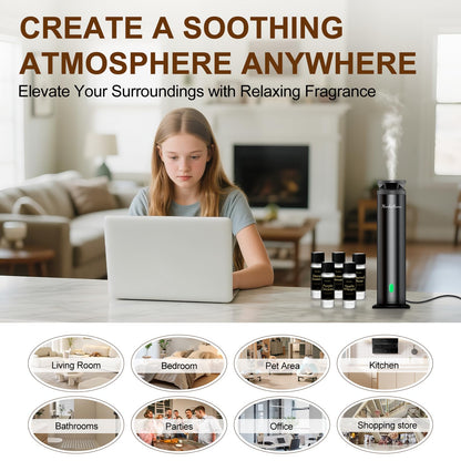 Monhallnow Waterless Scent Diffuser Starter Kit – 1,000 Sq Ft Coverage