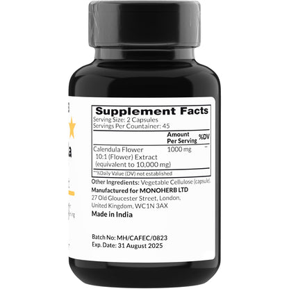 MONOHERB Calendula Flower Extract 1000 mg – 90 Vegetarian Capsules