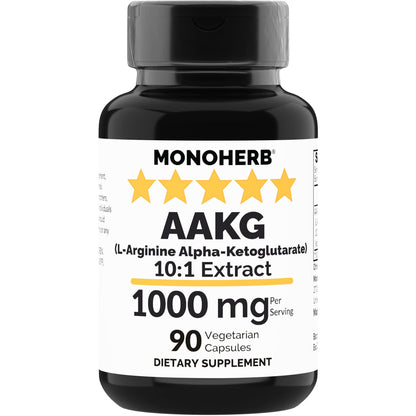 MONOHERB AAKG 1000 mg | L-Arginine Alpha-Ketoglutarate - 90 Veg Capsules