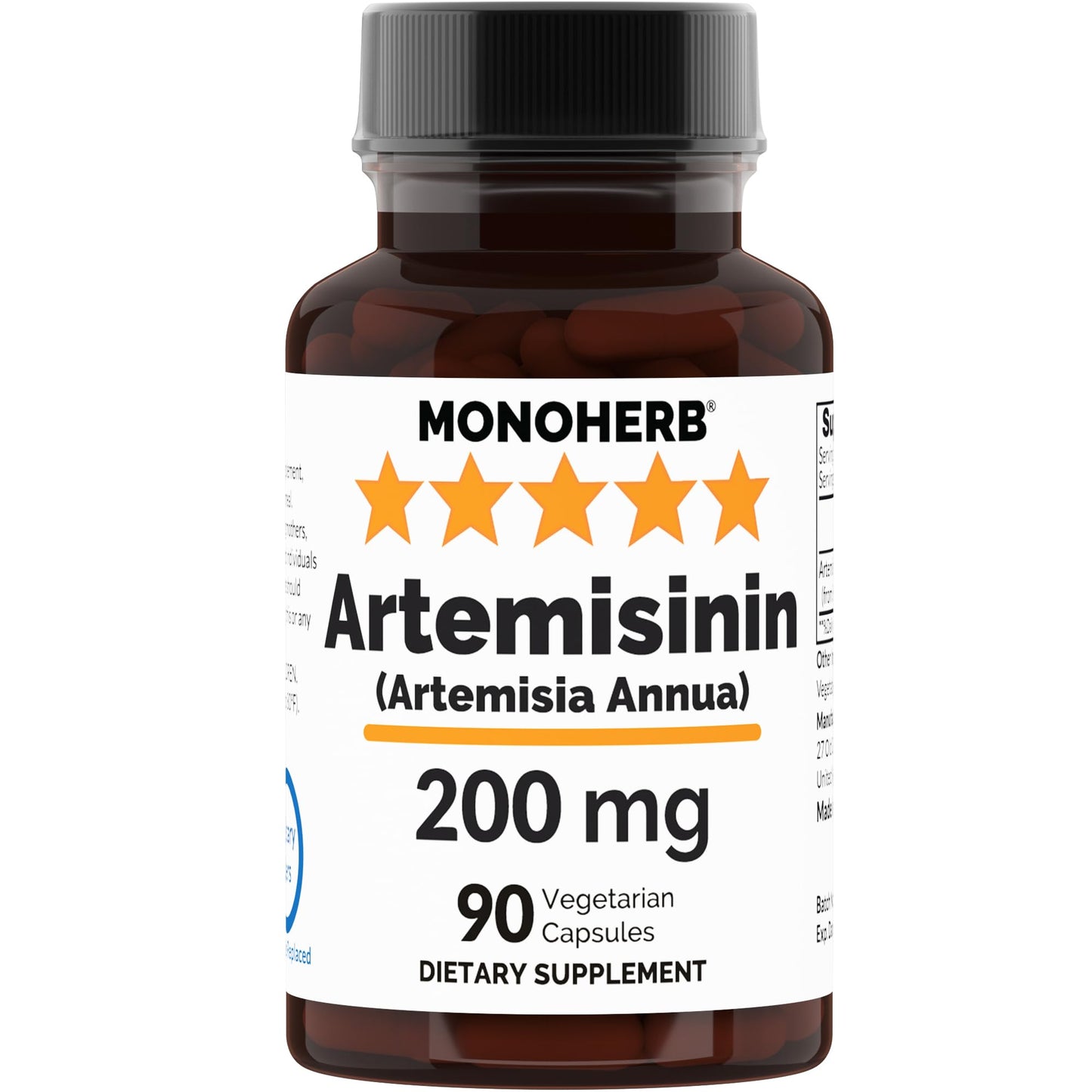 MONOHERB Artemisinin 200 mg - 90 Capsules | Artemisia Annua Supplement
