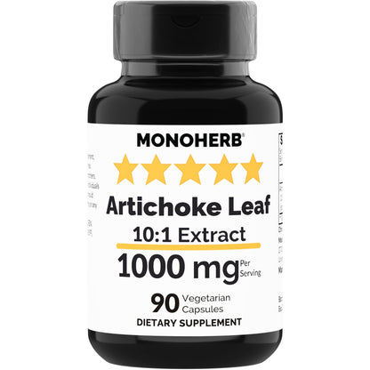 MONOHERB Artichoke Leaf Extract 1000 mg - 90 Vegetarian Capsules