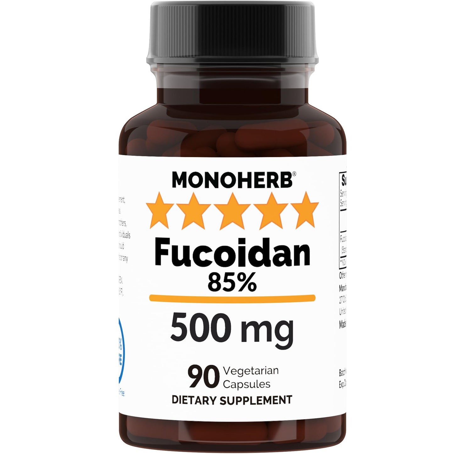 MONOHERB Fucoidan 85% 500 mg – 90 Capsules | Immune Support
